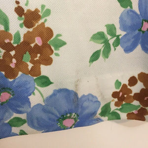 Dresses | Vtg 7s Dress Maxi Floral White Blue Sleeveles Sm | Poshmark